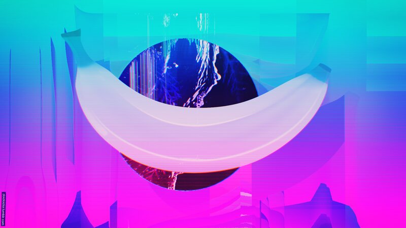 Banana with Glitch Effect