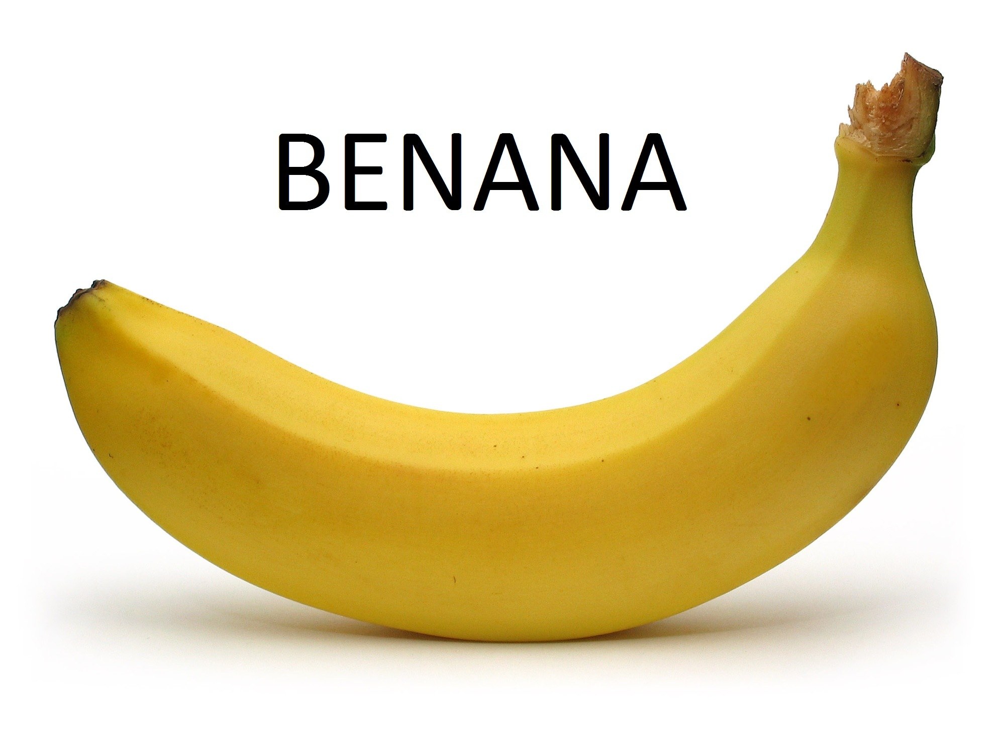 banana with misspelled label