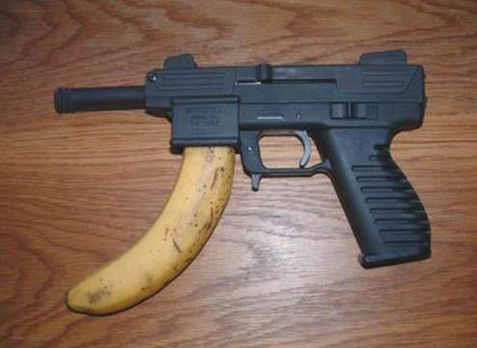 Banana with toy gun