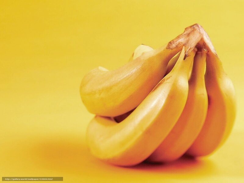 Bananas on yellow background