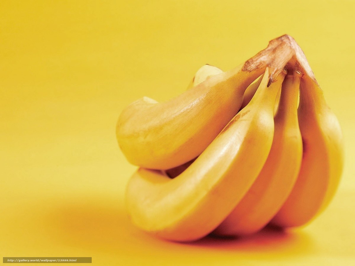 Bananas on yellow background