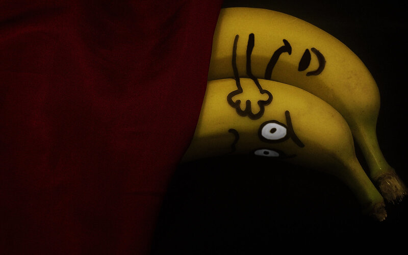bananas with drawn faces
