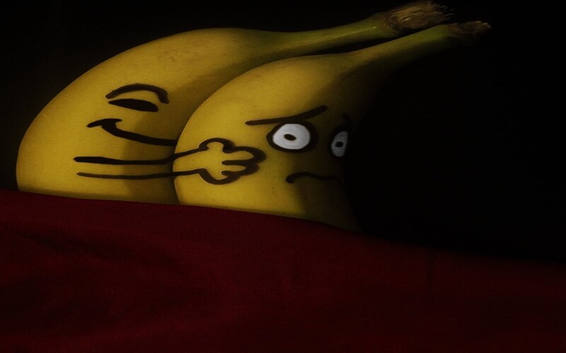 Bananas with drawn faces