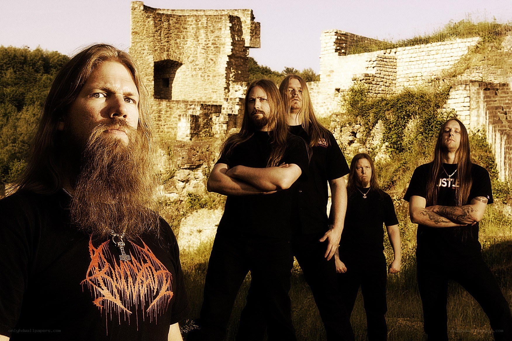 band at ancient ruins