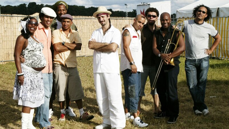 band at outdoor music festival