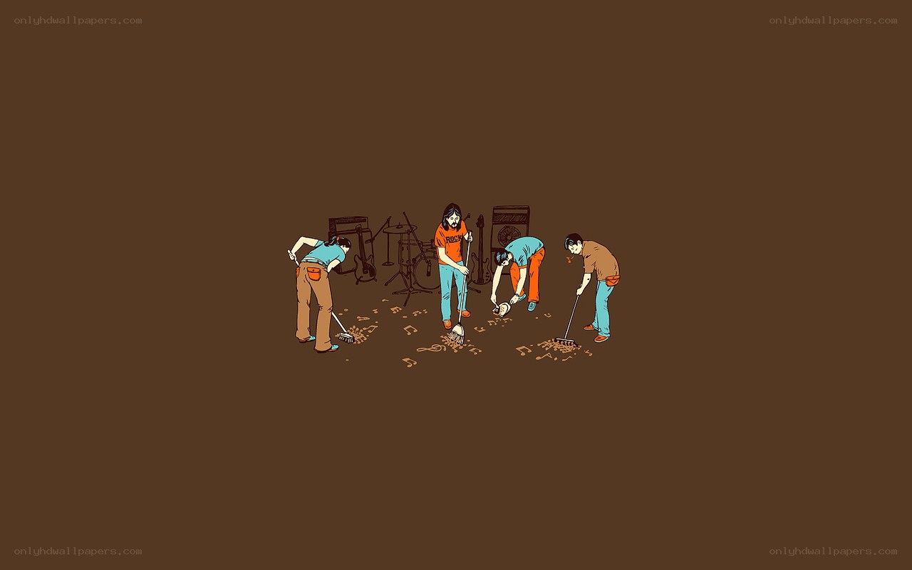 band cleaning up after gig