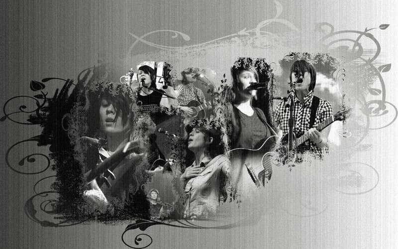 band collage with floral design