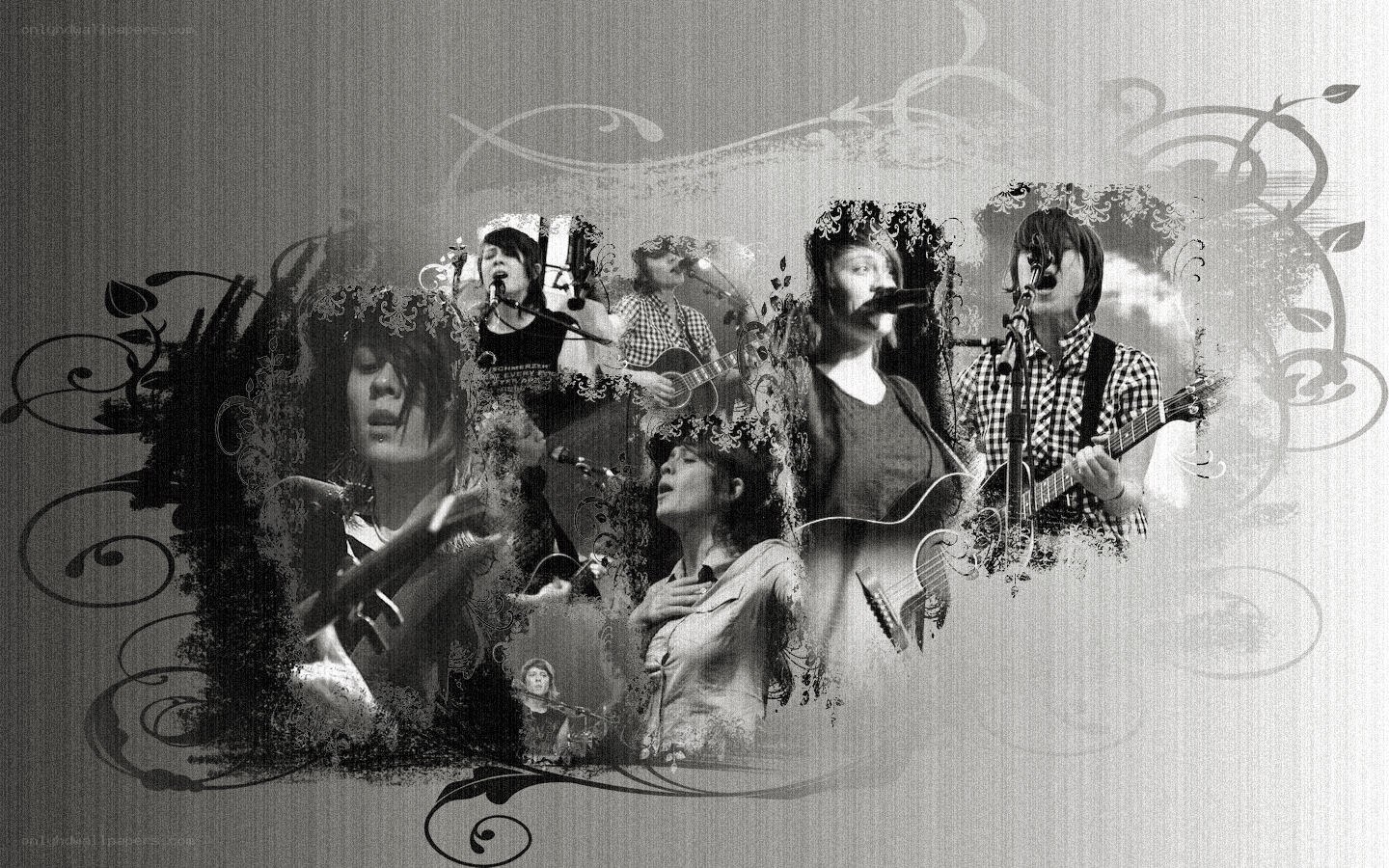 band collage with floral design
