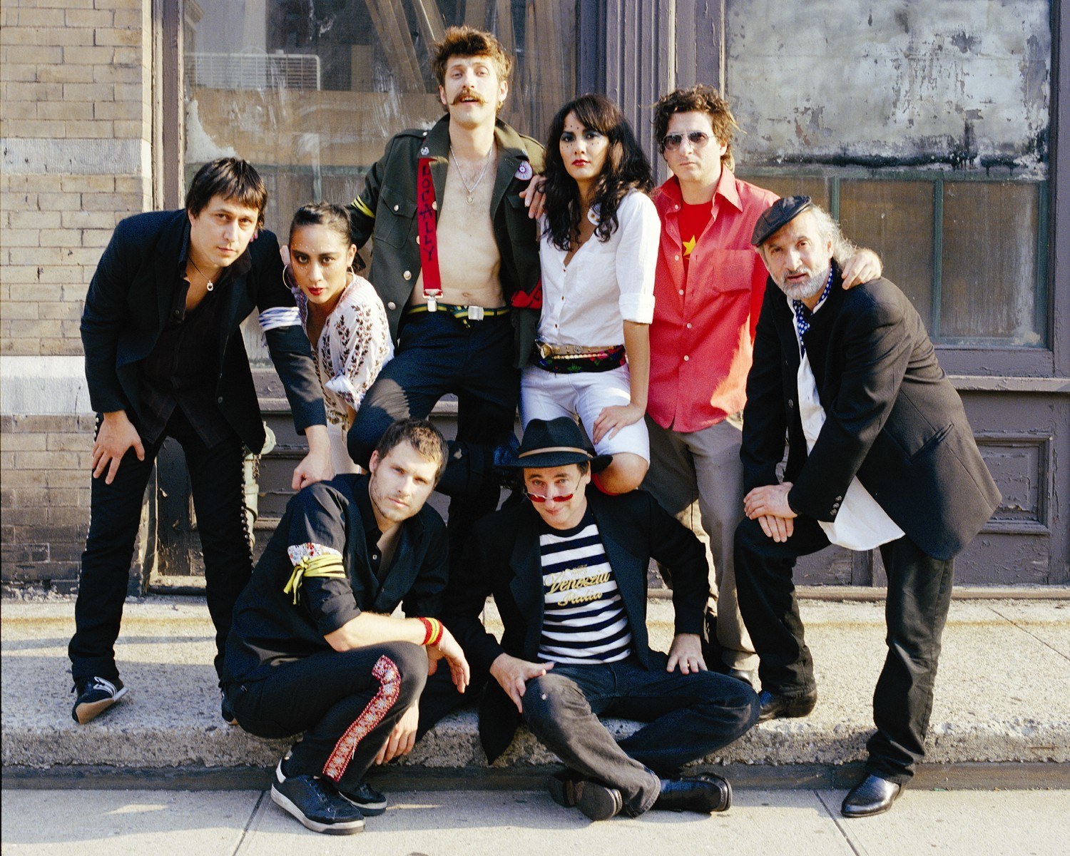 band group photo on steps