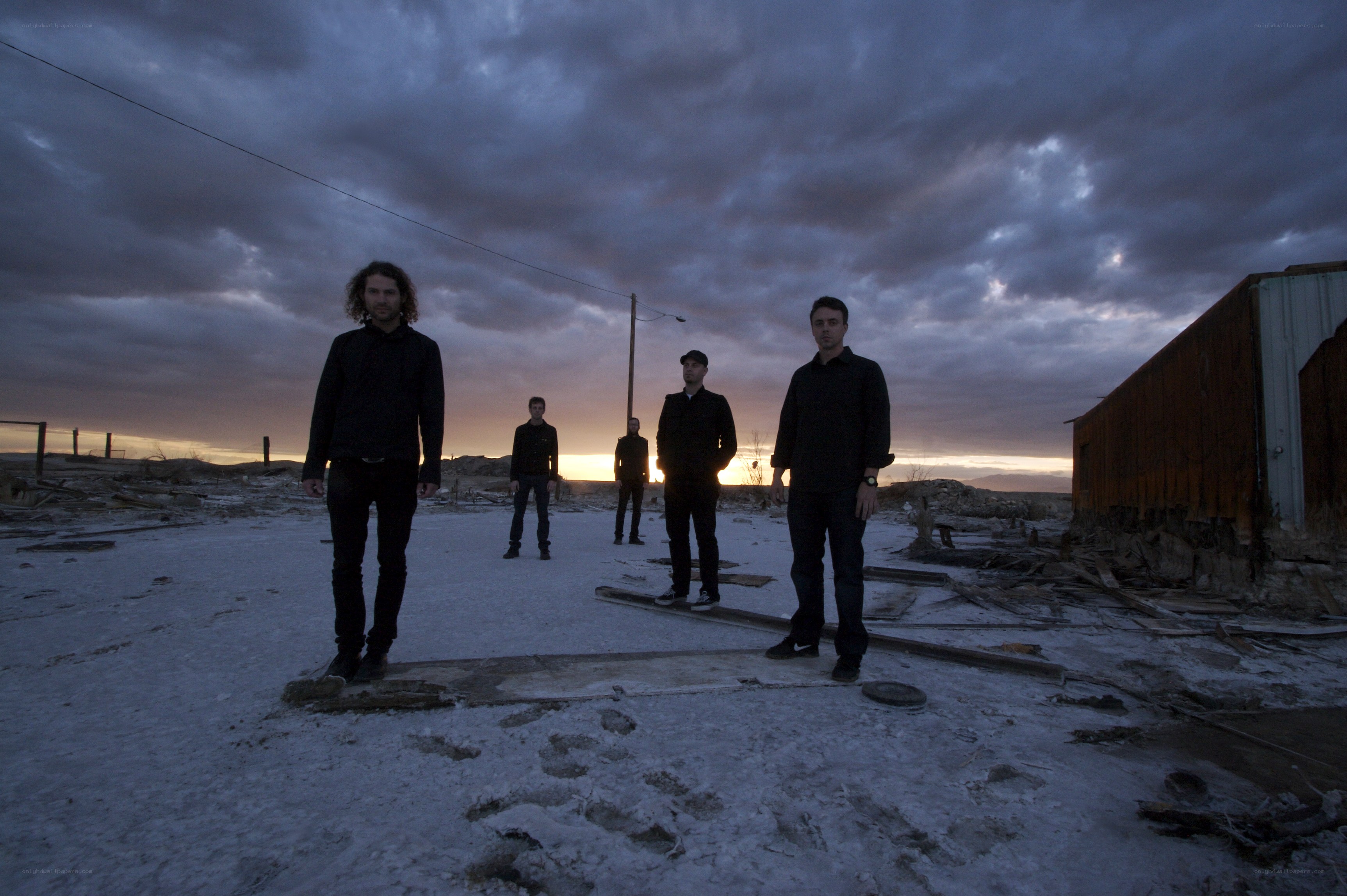 band in a desolate landscape