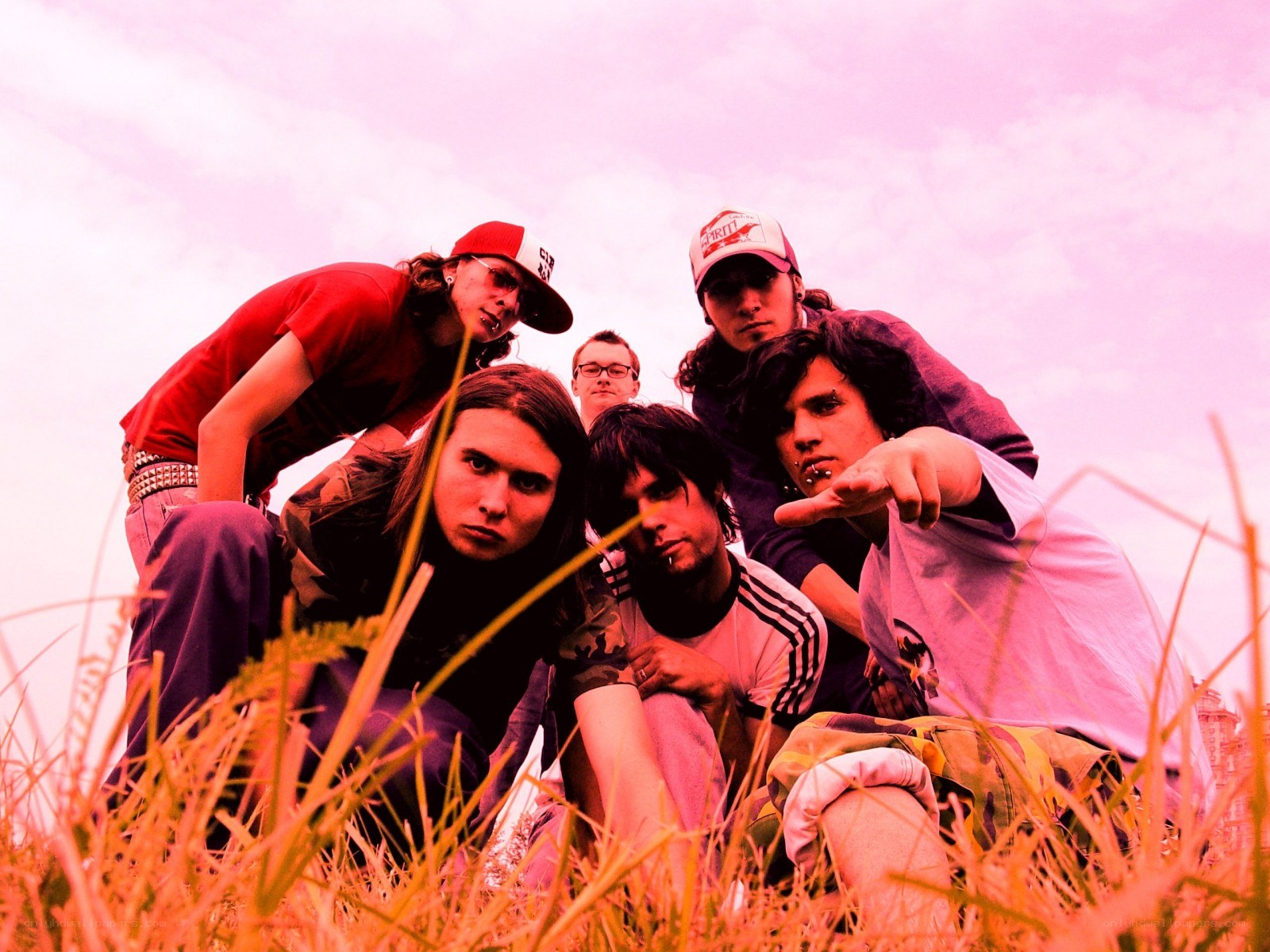 band in a field