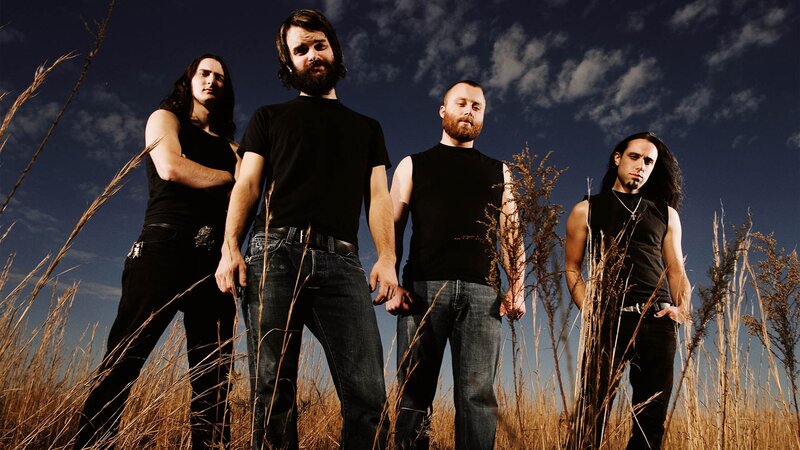 band in a field at dusk