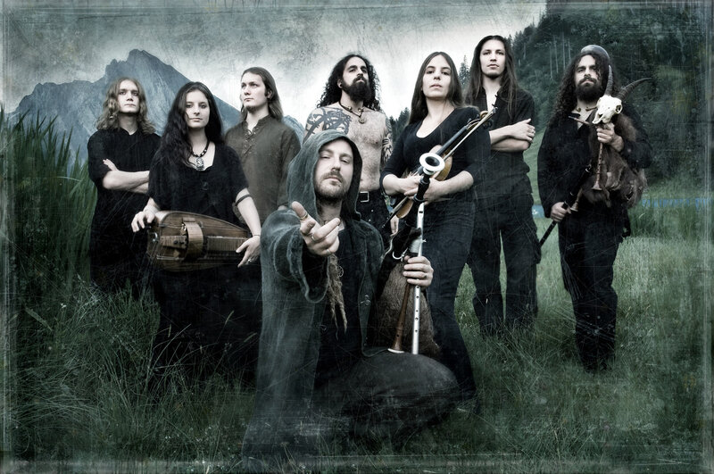 band in a forest setting