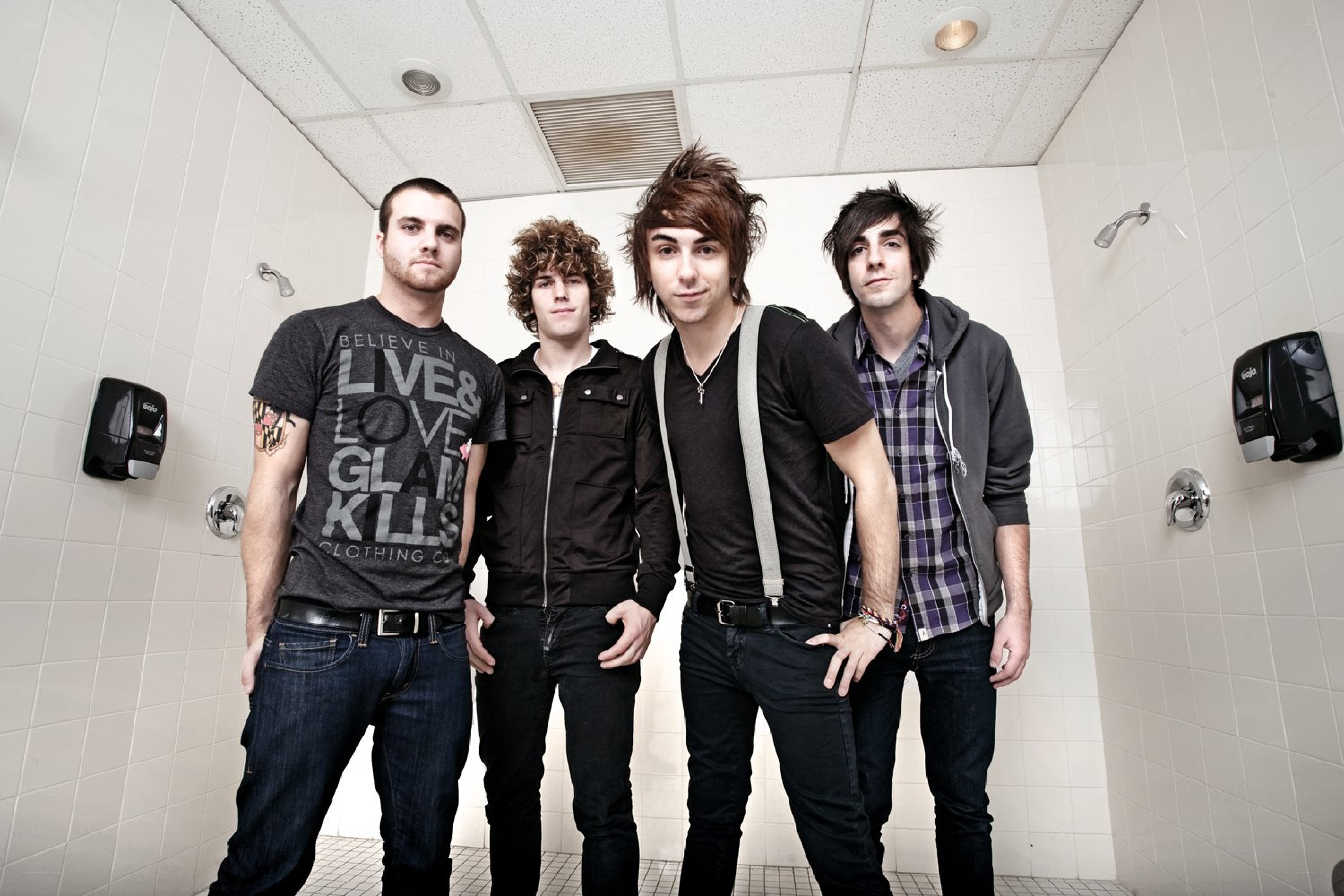 band in a shower room