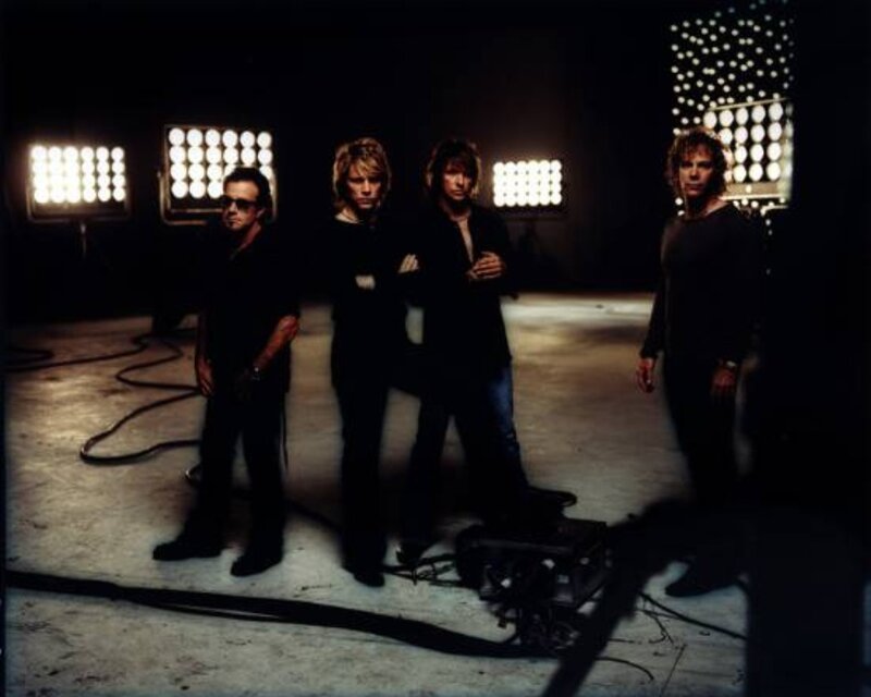 band in a studio with lights