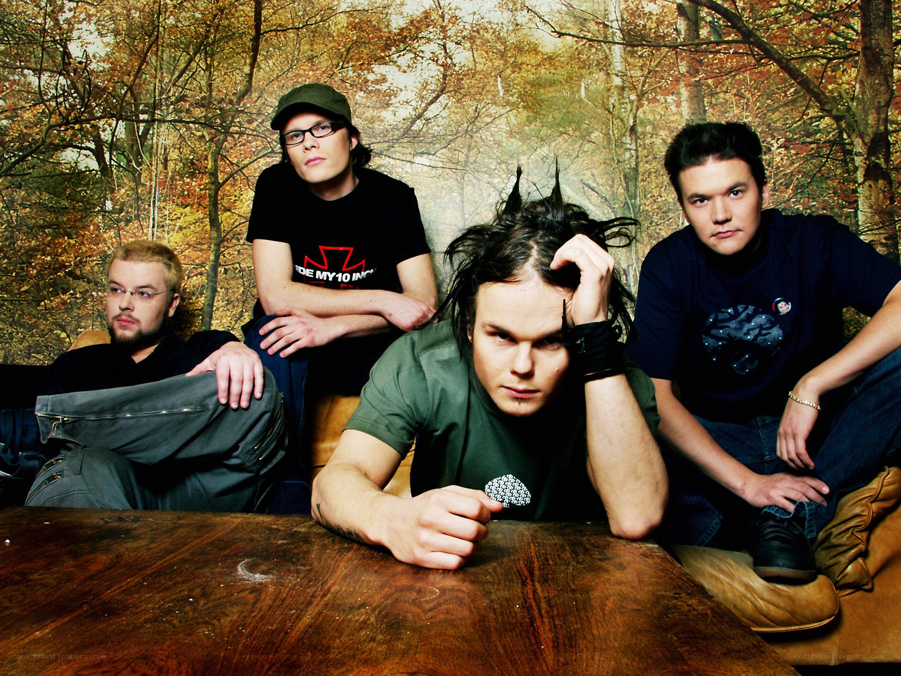 band in autumn forest