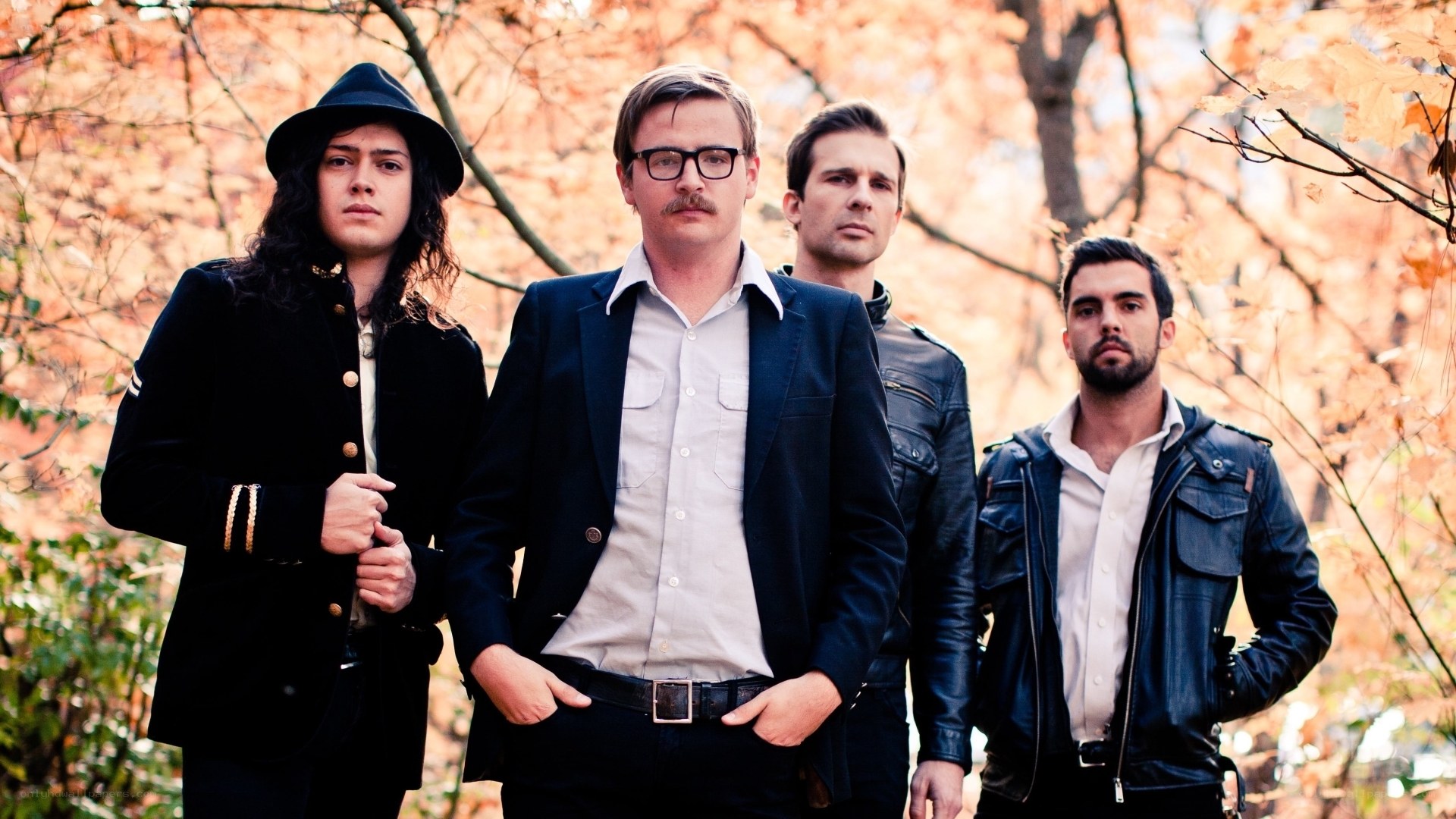 band in autumn forest