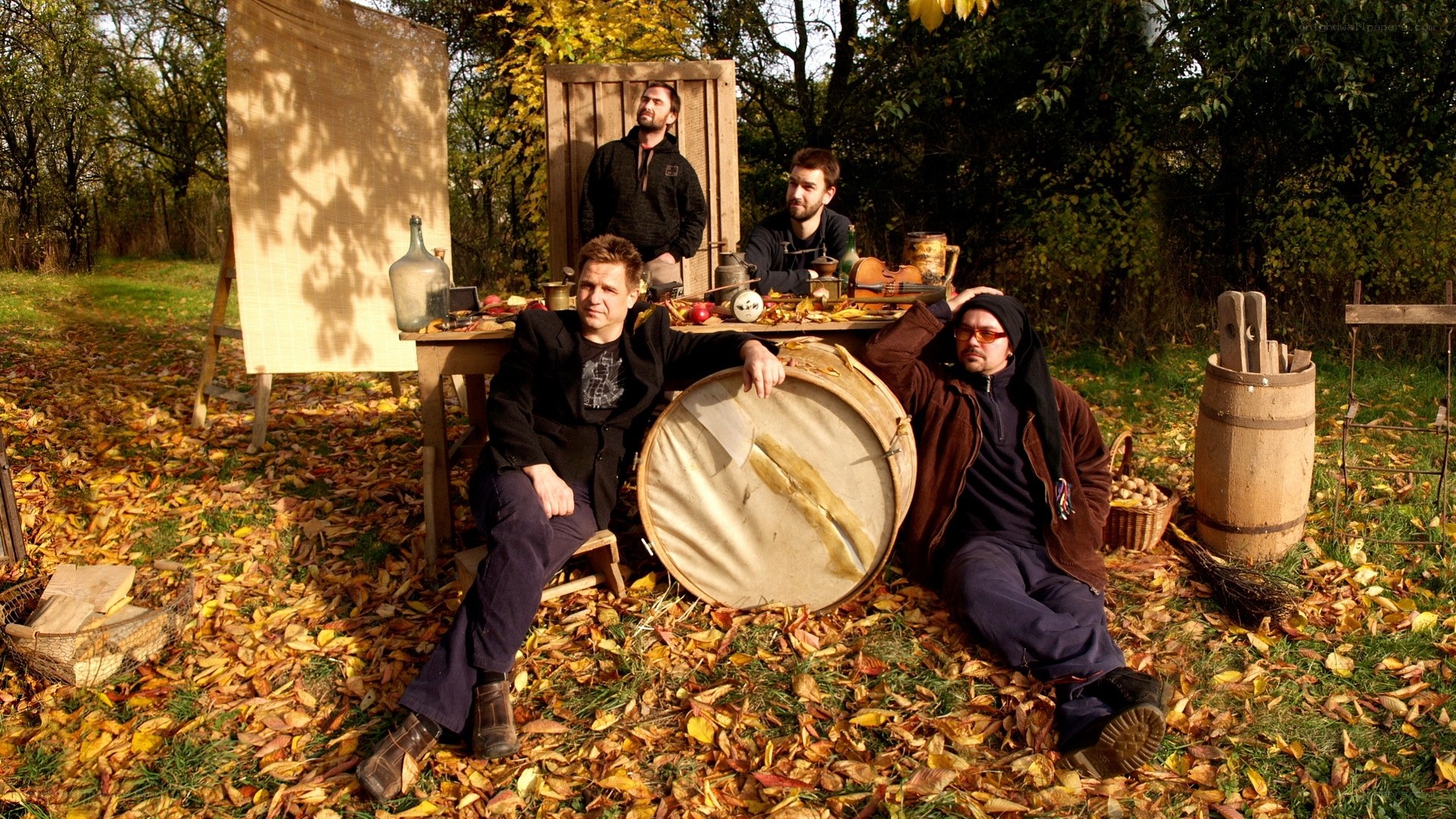Band in autumn setting