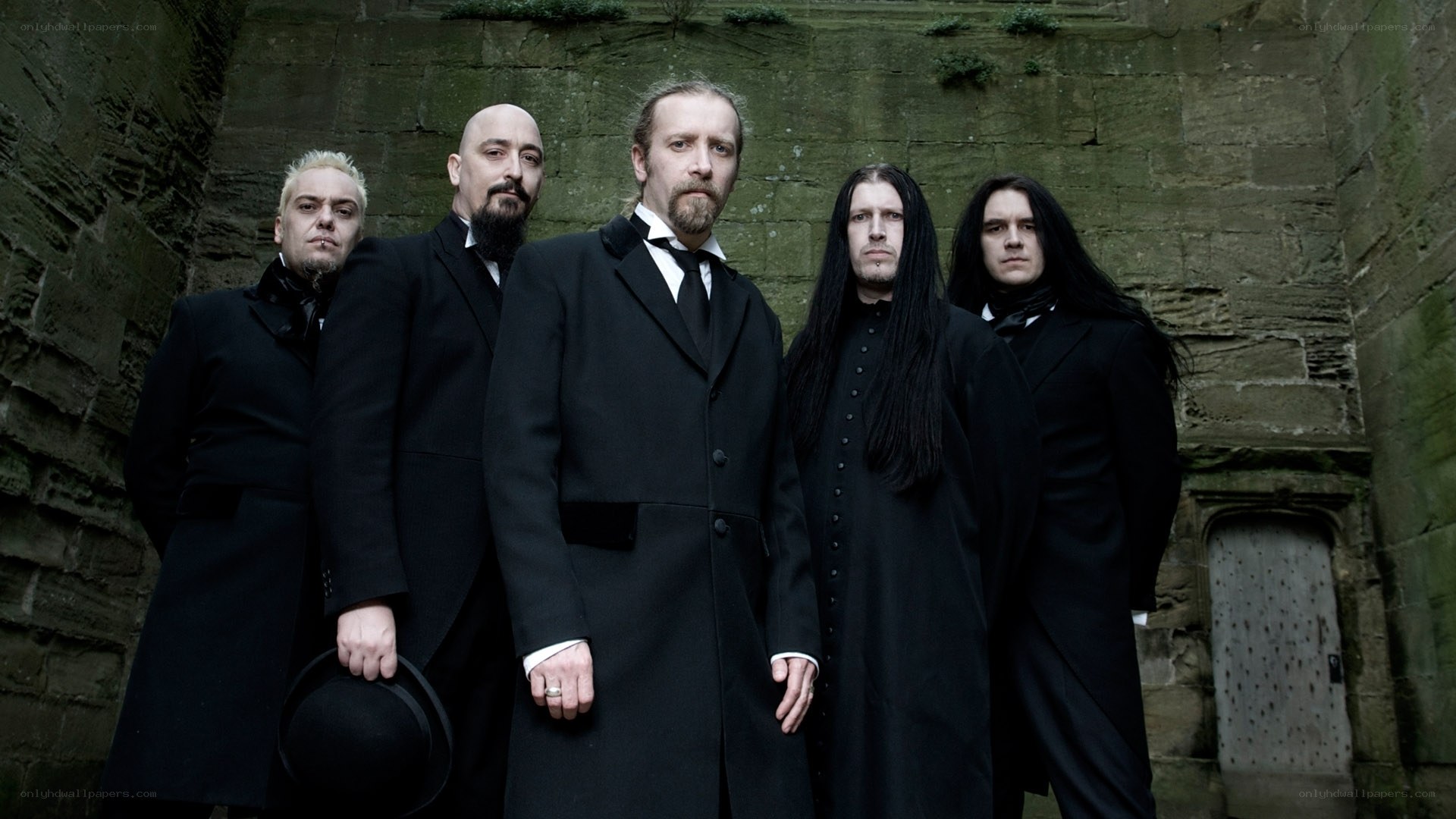 band in black coats