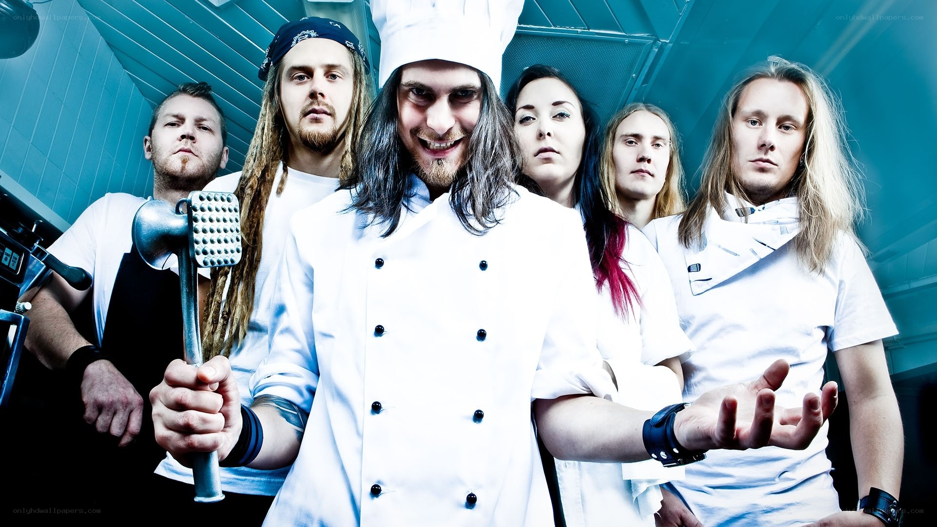 band in chef uniforms