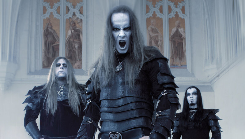 band in church with dark makeup