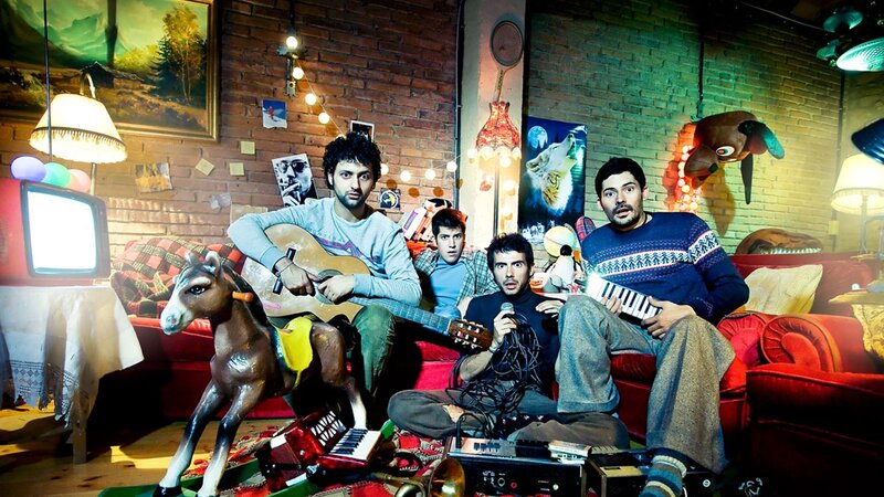 band in cozy living room