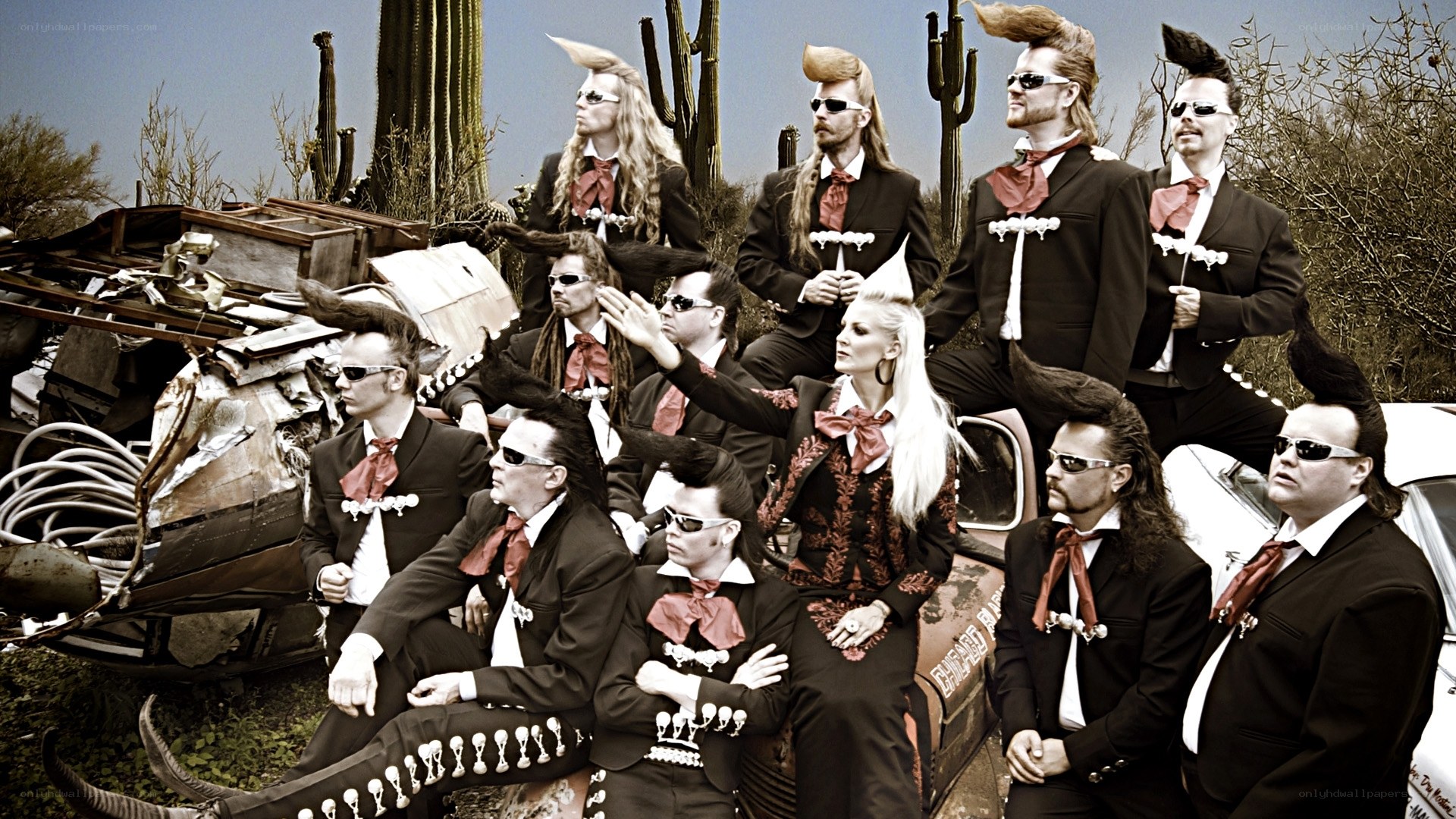 band in desert with cacti