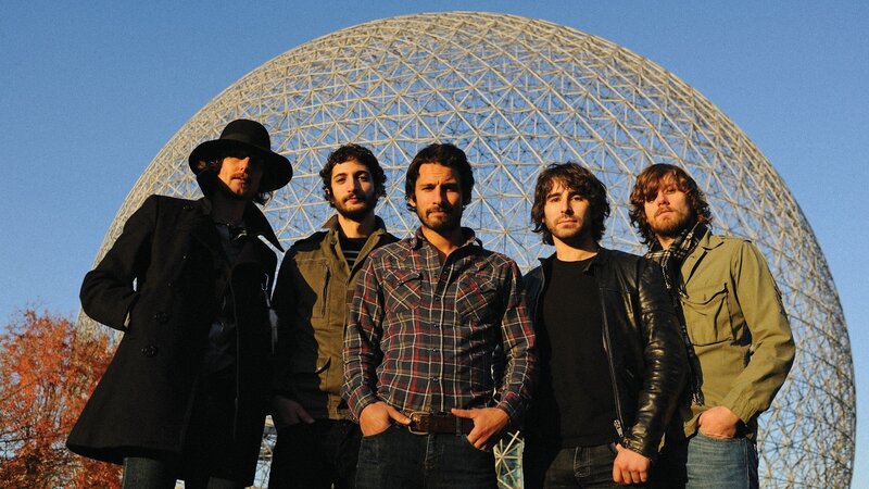 band in front of geodesic dome