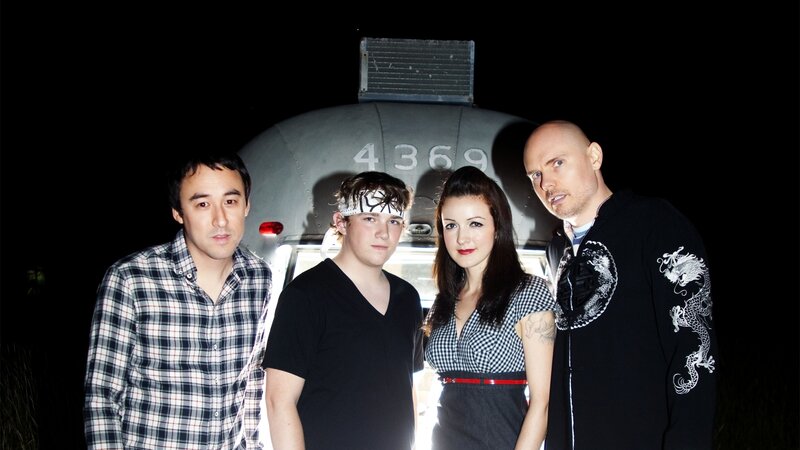 band in front of trailer
