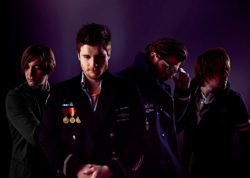 band in military-style coats