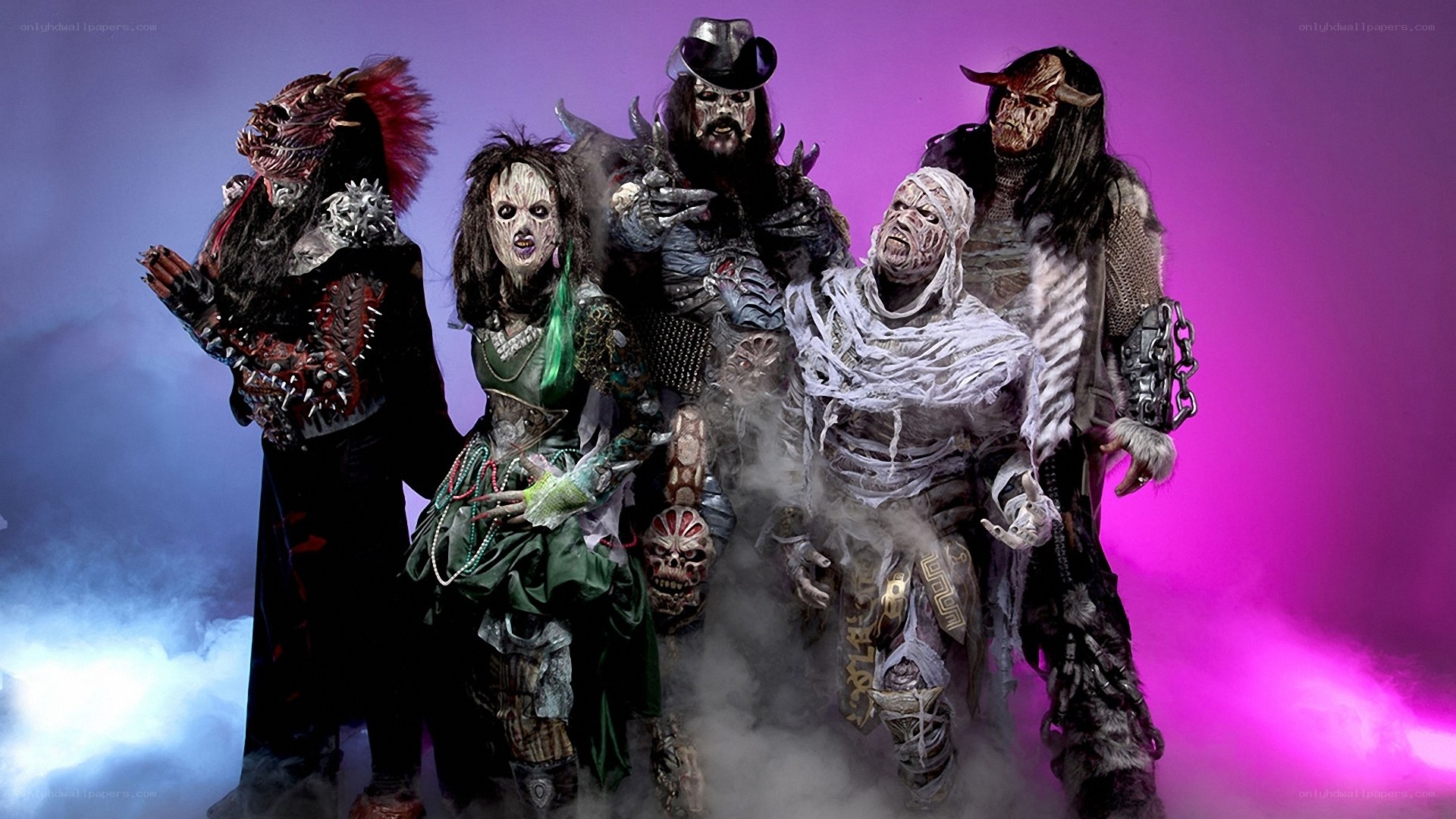band in monster costumes