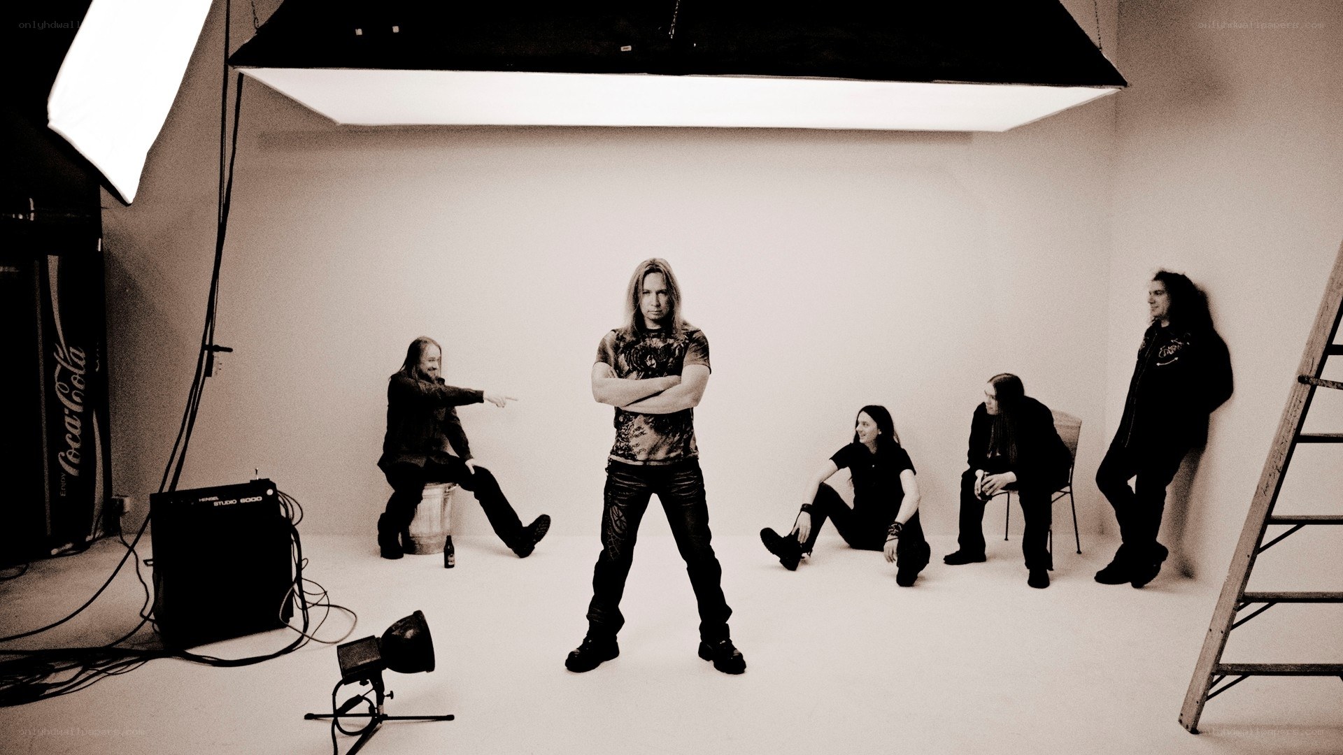 band in photo studio
