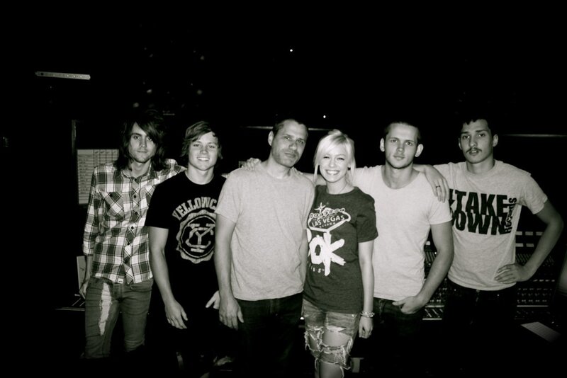 band in recording studio