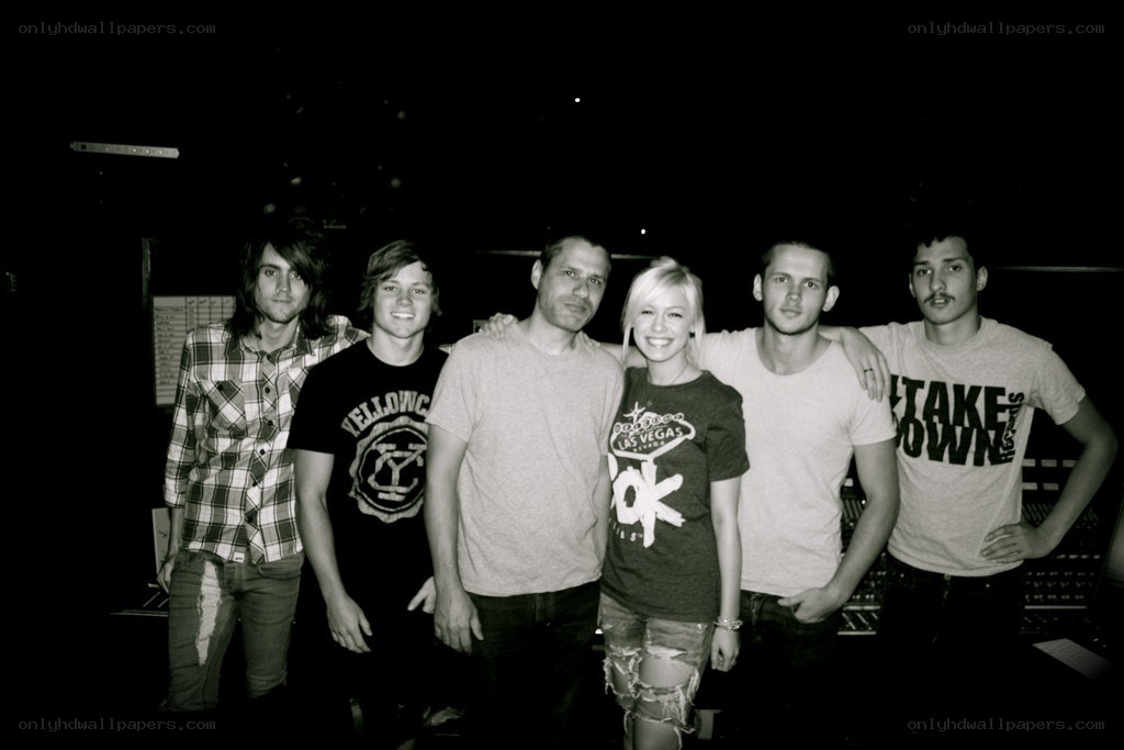 band in recording studio