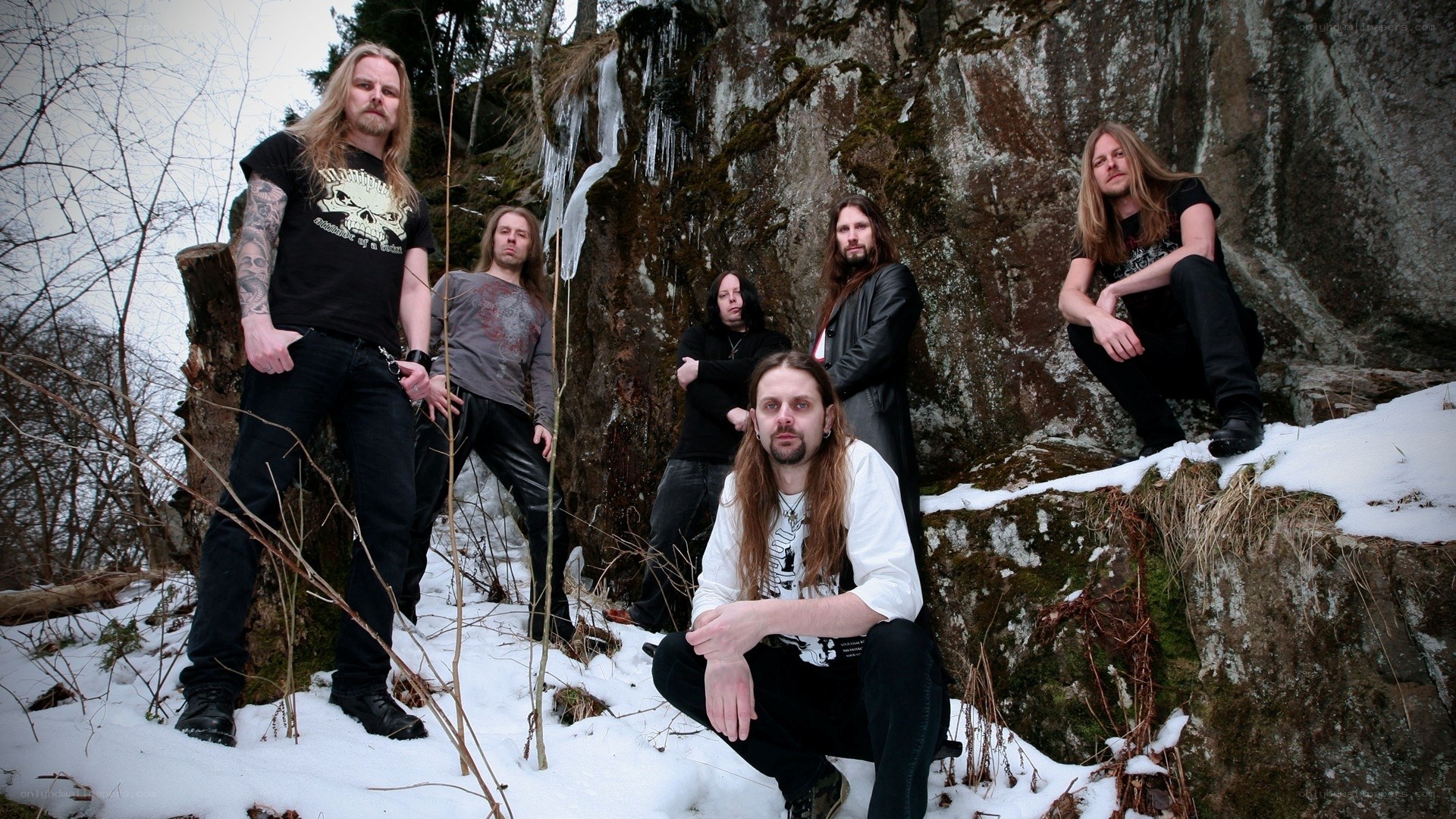 band in snowy landscape