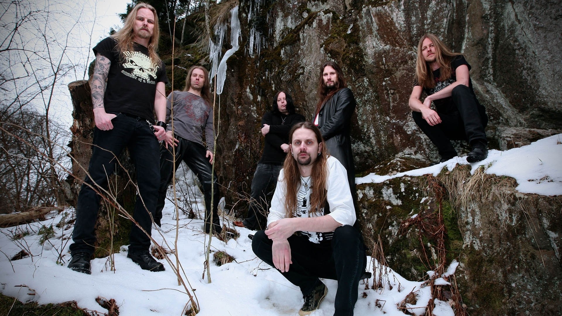 band in snowy landscape