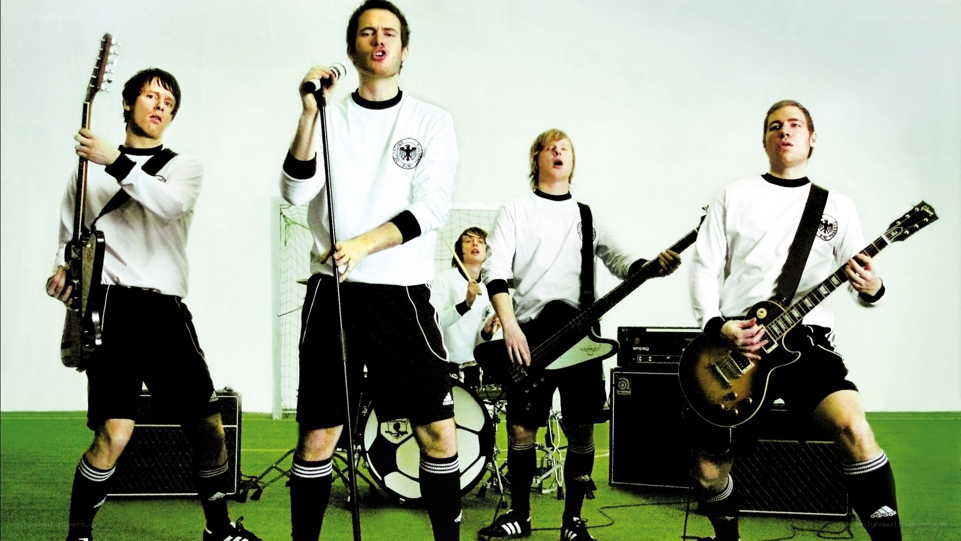 band in soccer uniforms