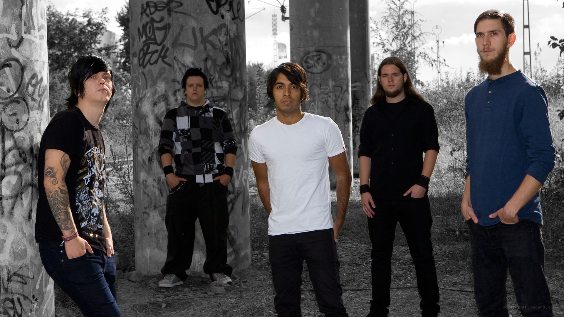 band in urban setting