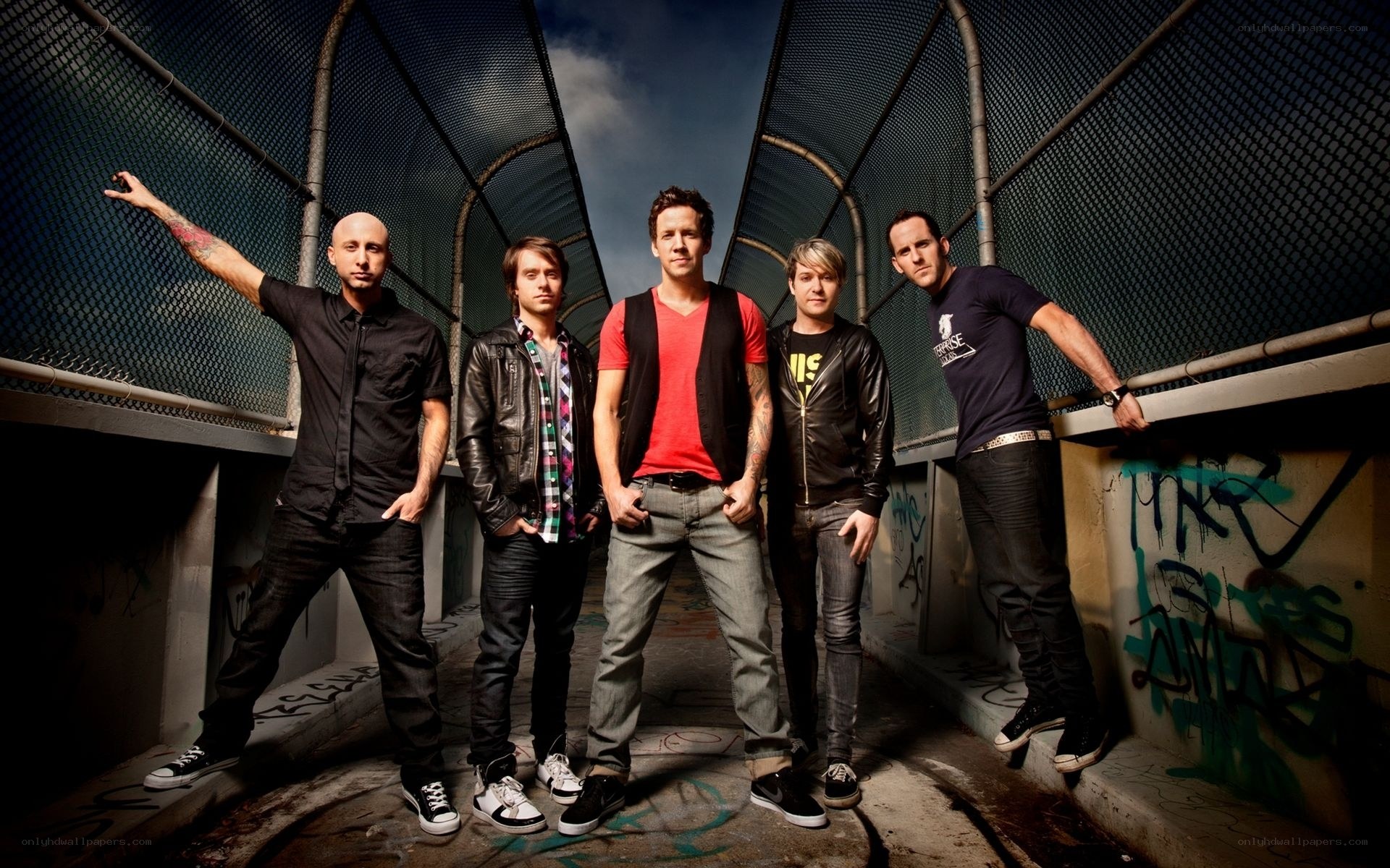 band in urban setting