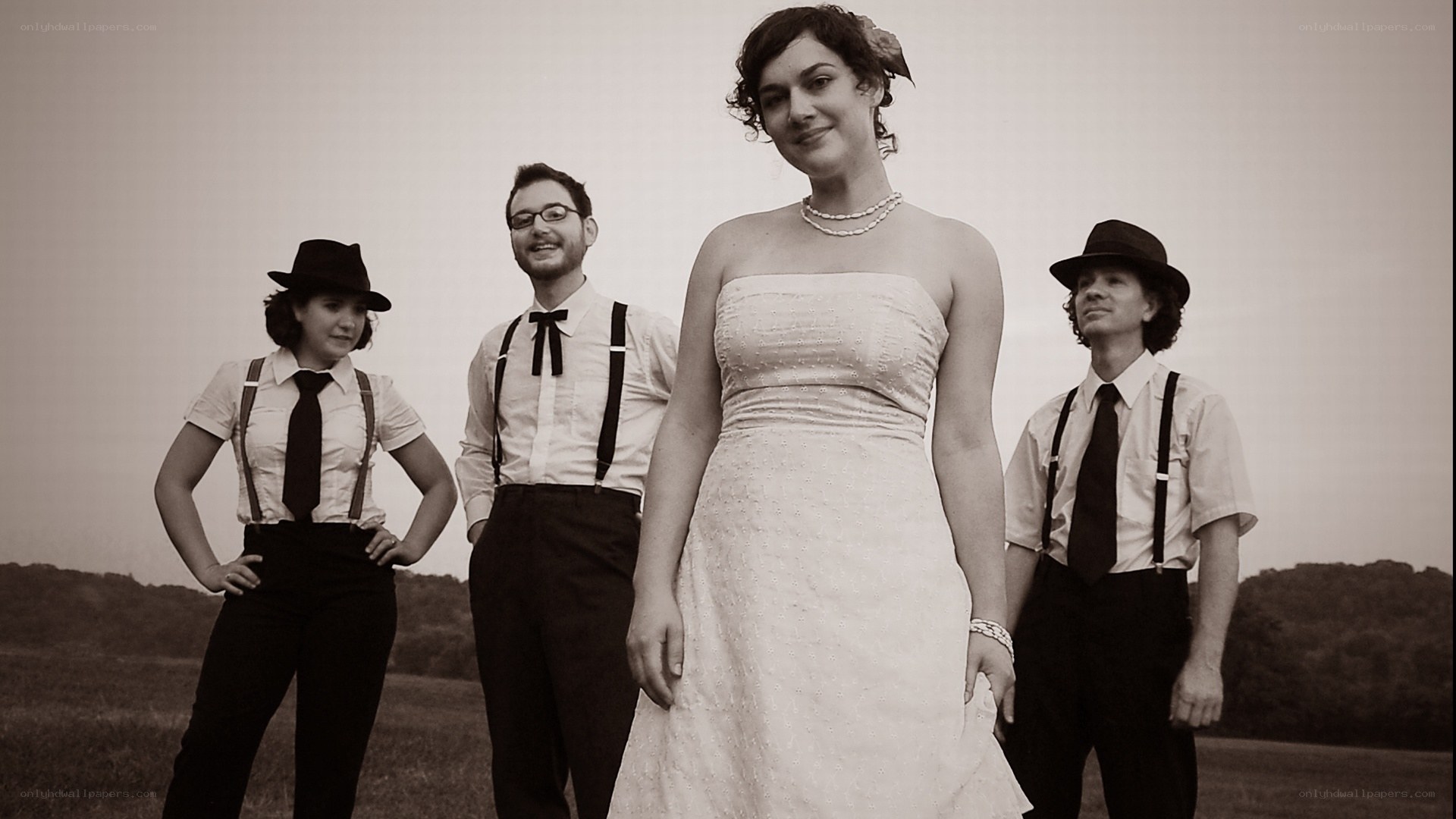 band in vintage attire