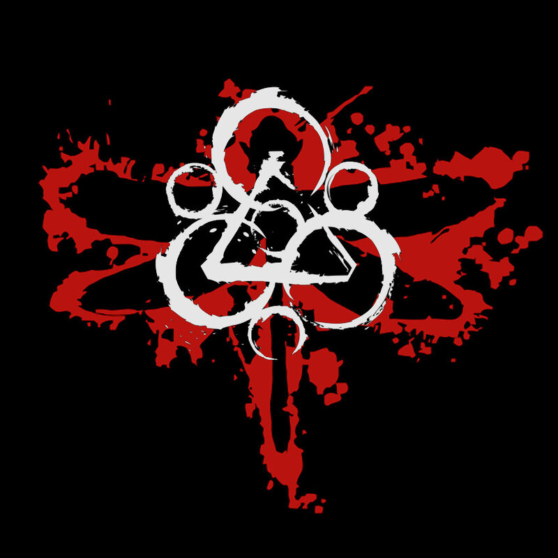 band logo with red splatter