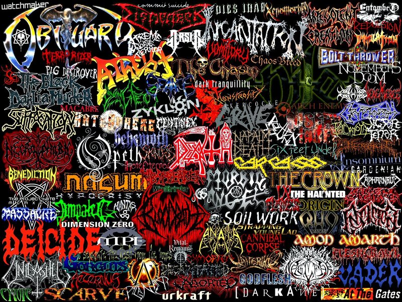 band logos collage