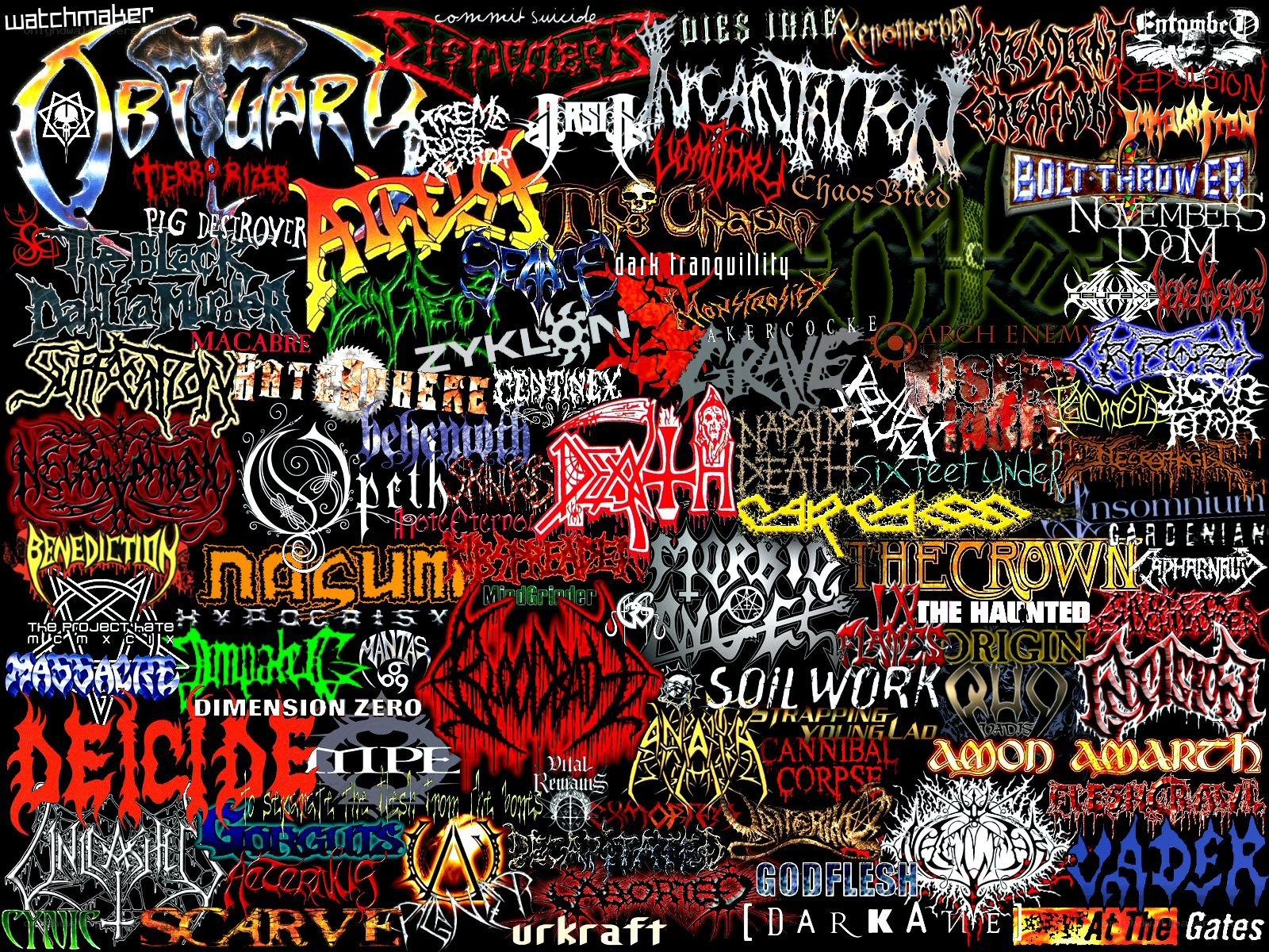 band logos collage