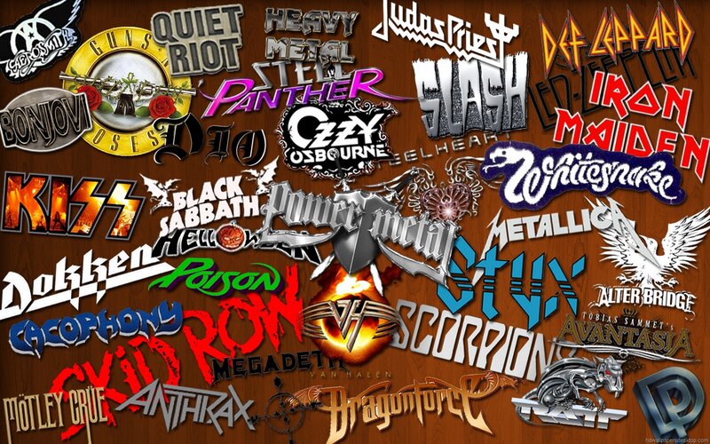 Band Logos Collage — Brown, Energetic