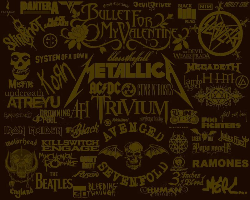 Band Logos Collage — Brown