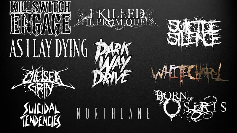 Band Logos on Black Background — Dark, Digital Art