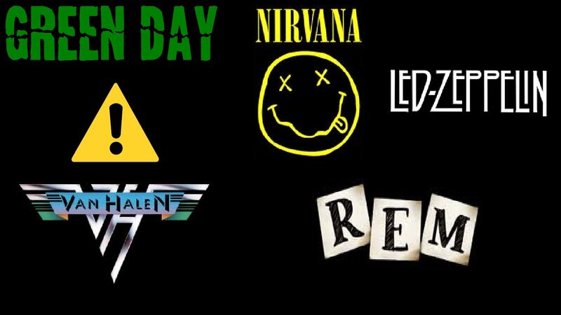 Band Logos on Black — Dark, Vector Art