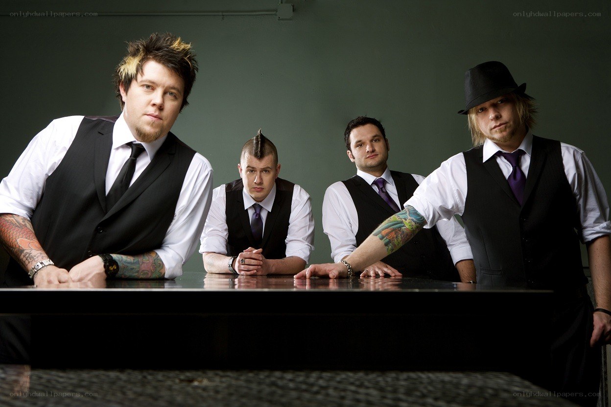 band members at a table