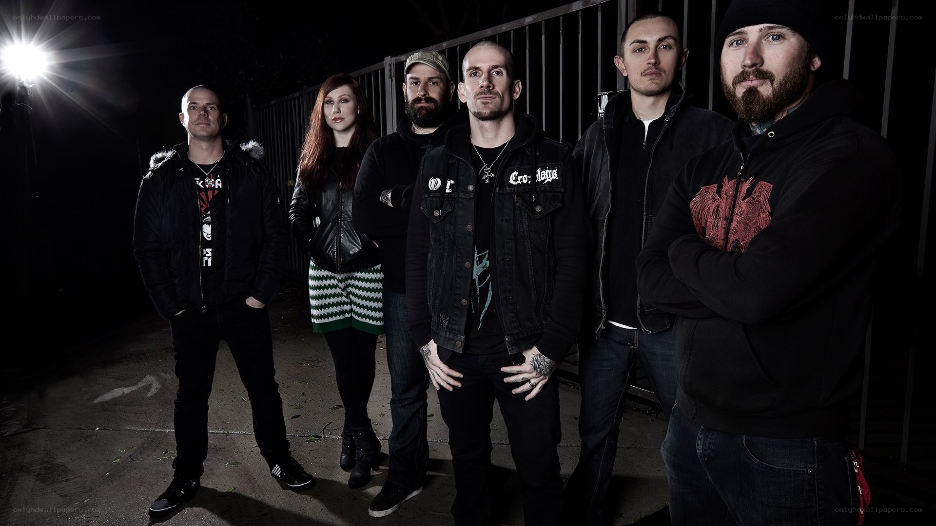 band members at night