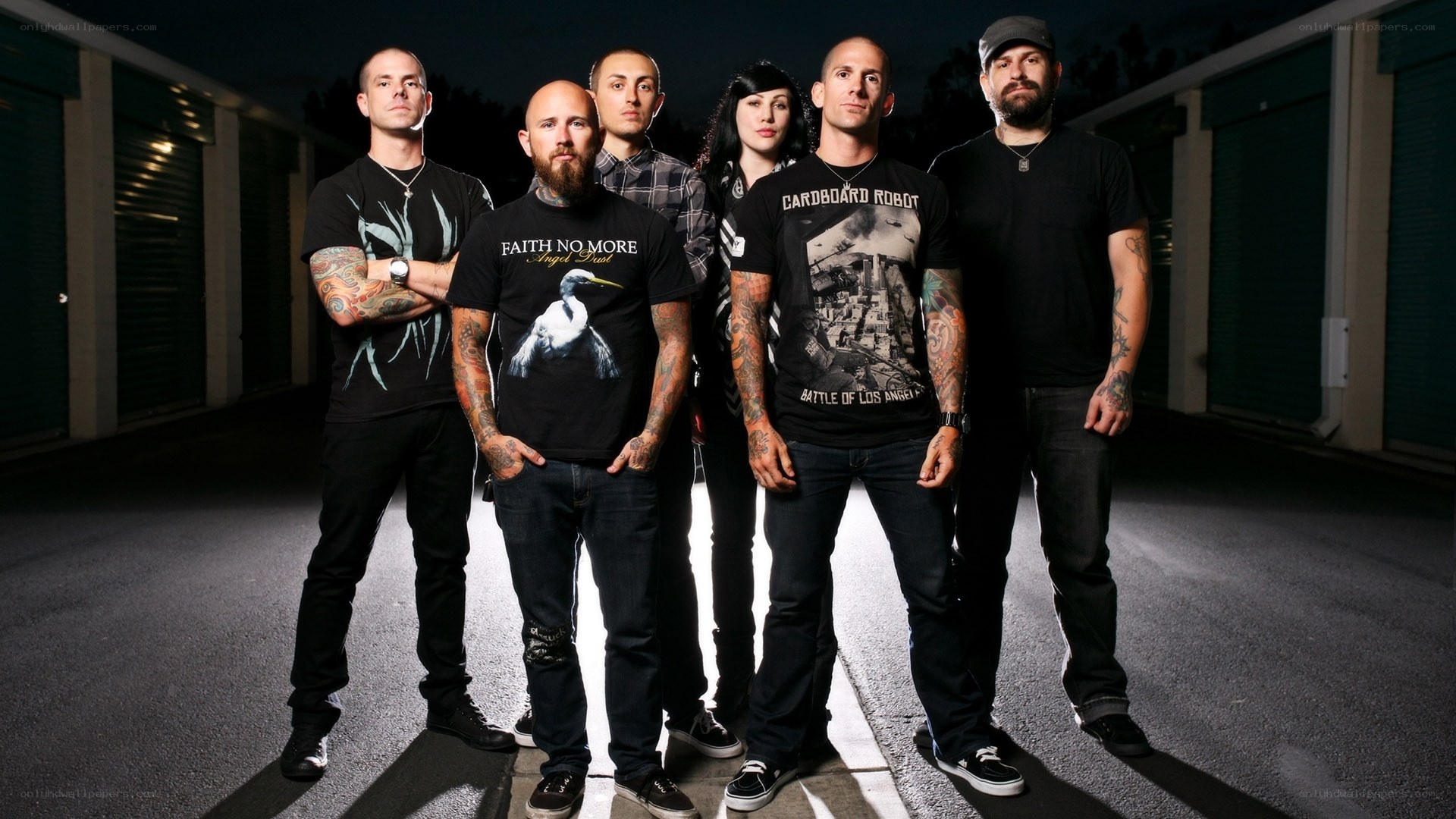 band members at storage facility
